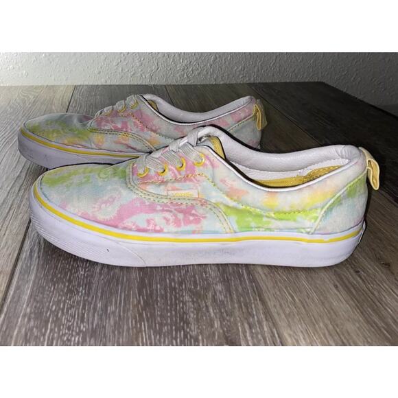 Vans Juniors Youth US Size 4 Elastic Tie Dye Canvas Cyber Yellow Sneaker Shoes - Picture 6 of 11